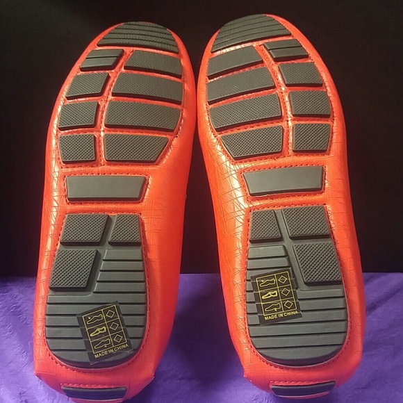 MEN'S AMALI RED TEXTURED SMOOTH DRIVING MOCCASIN. - Picture 6 of 7